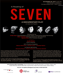 Festival dei Diritti: ''Seven'', gli studenti di New York University in scena alla Pergola