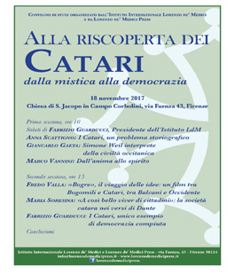 ''Alla riscoperta dei Catari. Dalla mistica alla democrazia'', giornata di studi dell'Istituto Lorenzo de' Medici