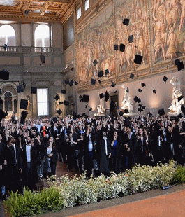La cerimonia nel Salone dei Cinquecento per i Neo Dottori di ricerca dell'Università di Firenze